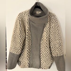 Eleven Paris Cream and Gray Teddy Jacket